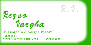 rezso vargha business card